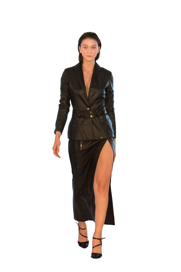 Split leather skirt discount