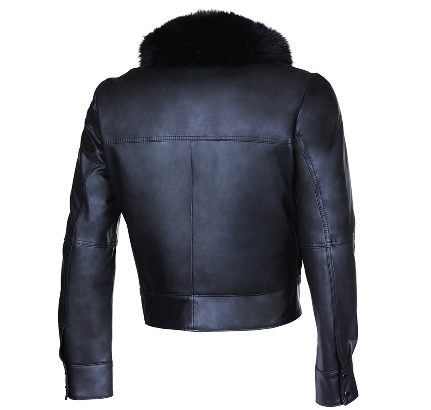 Men Fox Collar Reindeer Leather Jacket -  Limited Edition