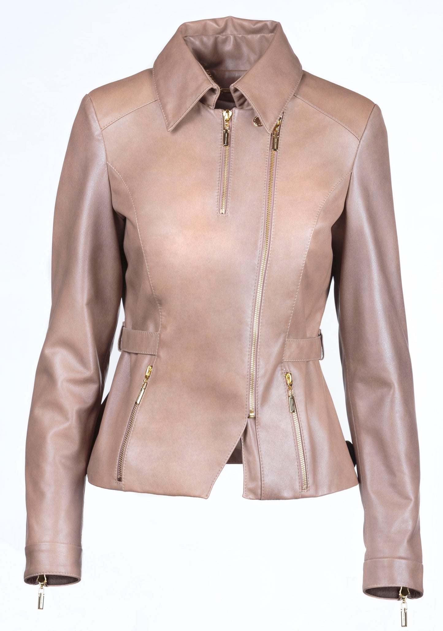 Asymmetric Fitted Reindeer Leather Jacket -  Limited Edition