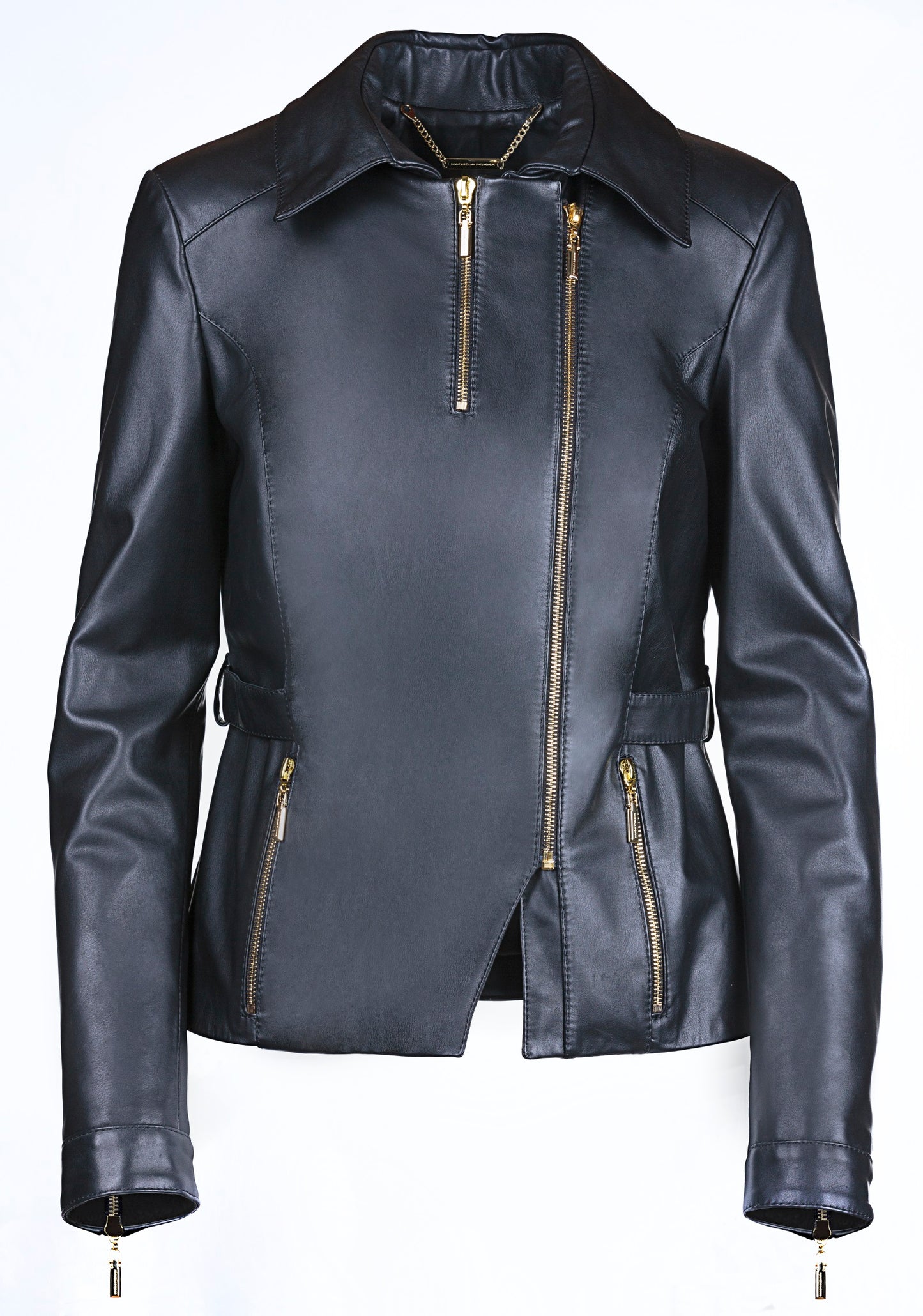Asymmetric Fitted Reindeer Leather Jacket -  Limited Edition