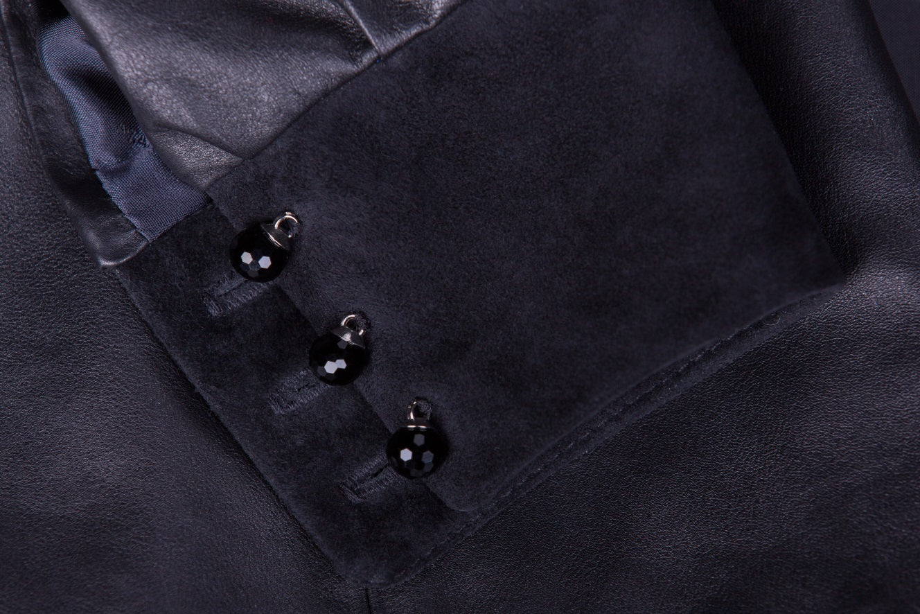 Black Zippered Reindeer Leather Shirt Limited Edition