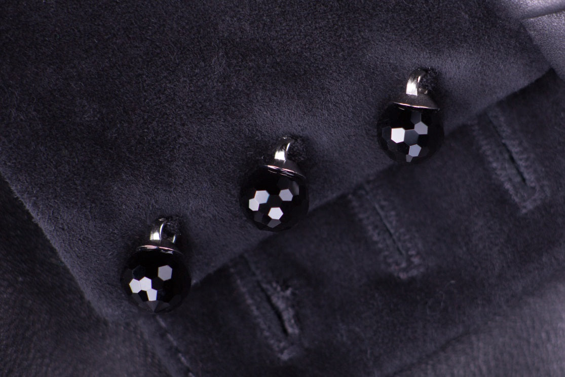 Crystal Buttons Black Reindeer Leather Shirt -  Limited Edition