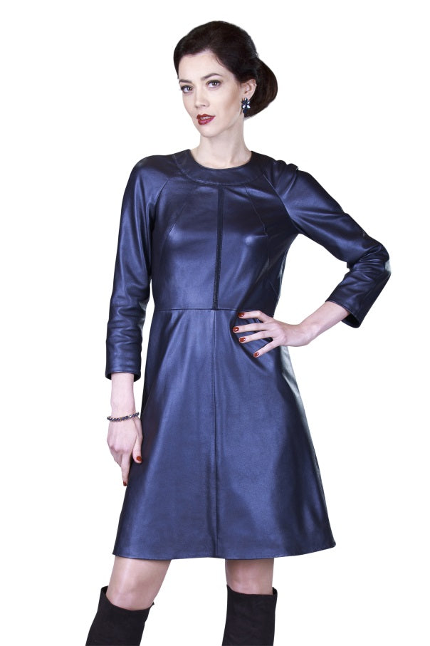 Halter Neck Trimmed Reindeer Leather Dress Limited Edition