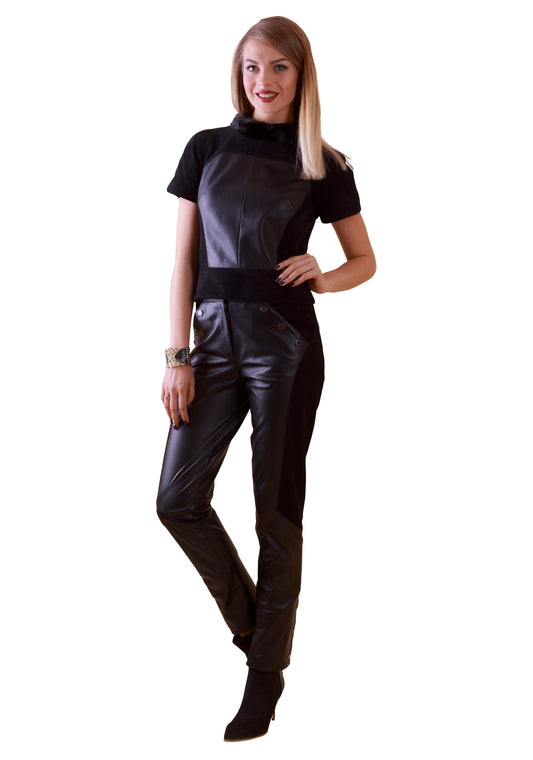 Suede Mink Reindeer Leather Blouse- Limited Edition