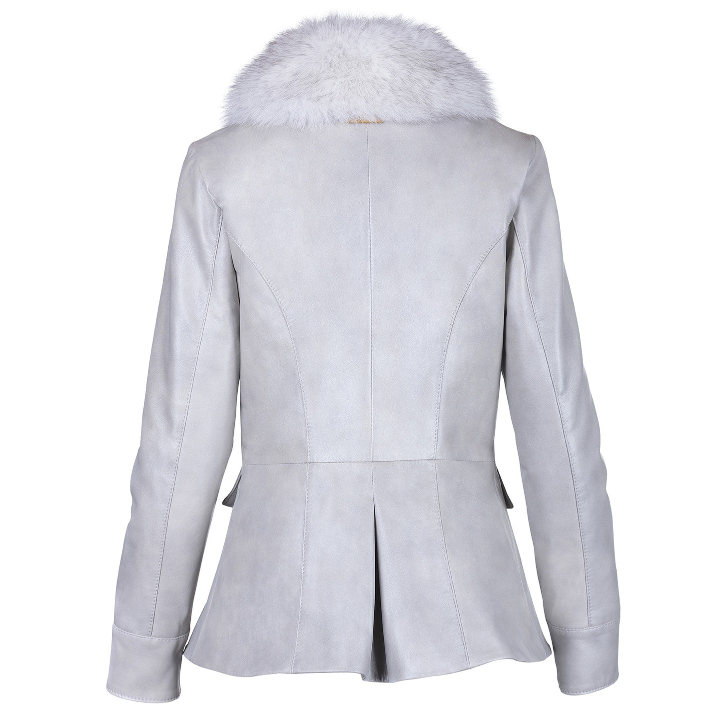 Winter Tailored Fox Collar Reindeer Leather Jacket- Limited Edition