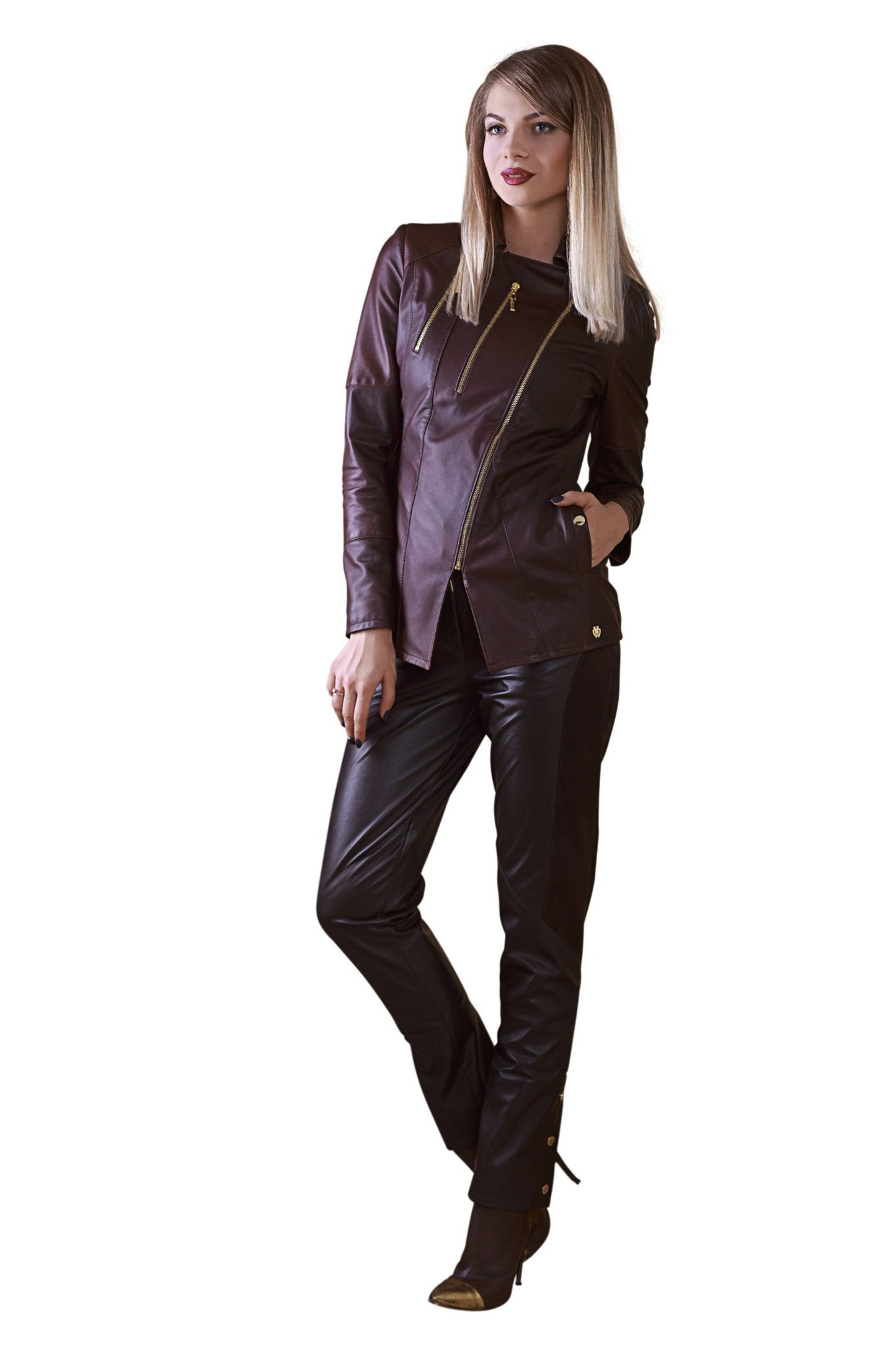 Asymmetric Reindeer Leather Long Jacket -  Limited Edition