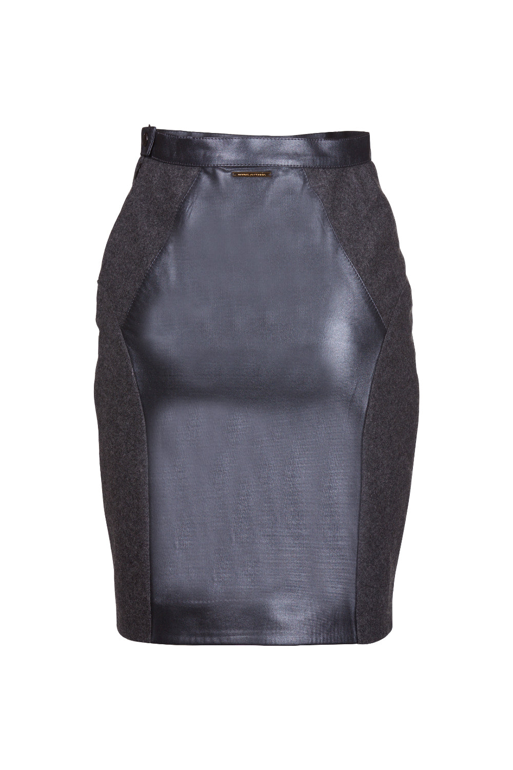 Merino Wool Tailored Reindeer Leather Skirt- Limited Edition