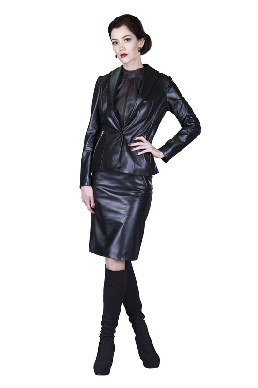 Pencil Reindeer Leather Skirt- Limited Edition