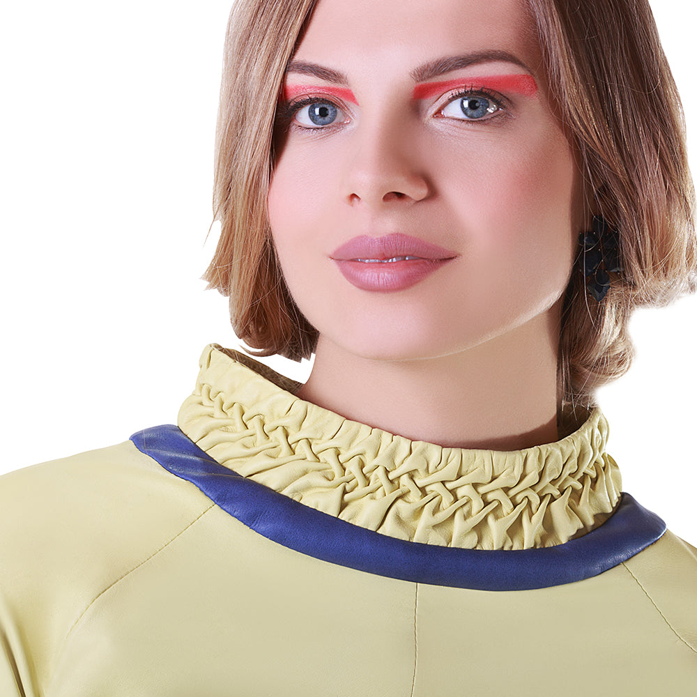 Criss-Cross Reindeer Leather Blouse -  Limited Edition