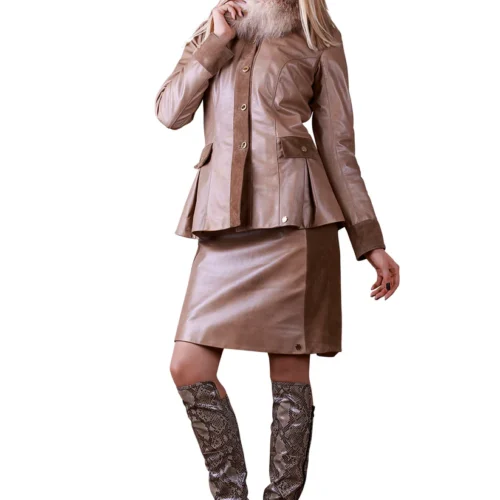 Suede Tailored Reindeer Leather Skirt- Limited Edition