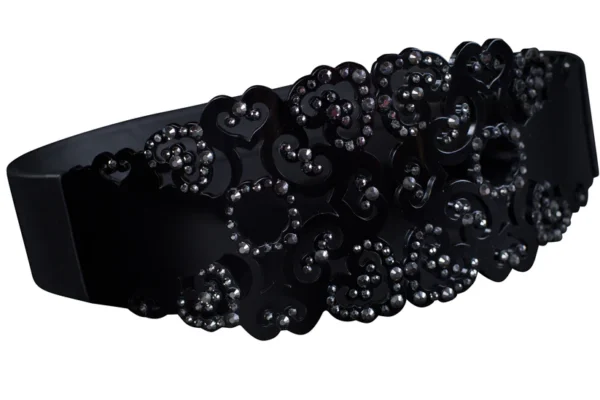 picture_1_1 Rhinestones Reindeer Leather Belt